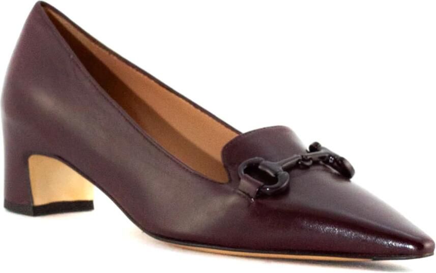 Mara Bini Bordeaux Leren Pumps met Gesp Detail