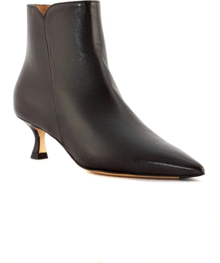 Mara Bini Donkerbruine leren enkellaarzen