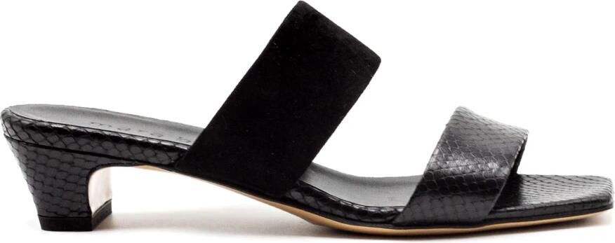 Mara Bini Sandalen met bandjes in slangenhuideffect