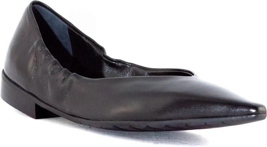 Mara Bini Zwarte Leren Ballerina Schoenen Puntige Neus