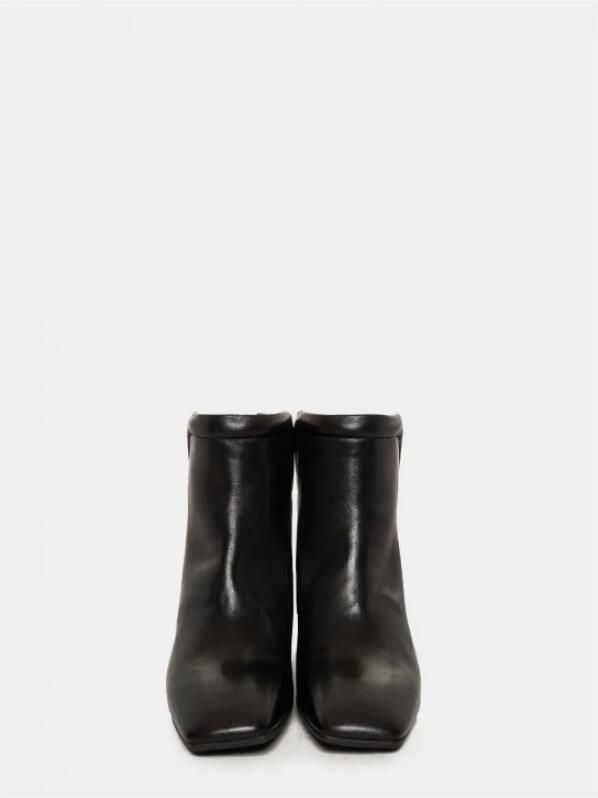 Mara Bini Zwarte leren enkellaars met rits