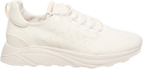 Mara Bini Witte leren sneakers met 4 cm hak