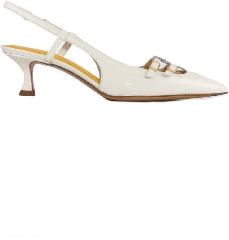 Mara Bini Witte Patentleren Slingback Sandalen