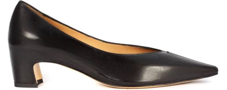 Mara Bini Zwarte leren pumps met lage hak
