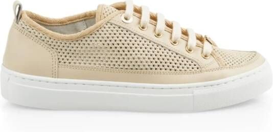 Marc Cain Beige Almond Milk Gebreide Optiek Sneaker Beige Dames