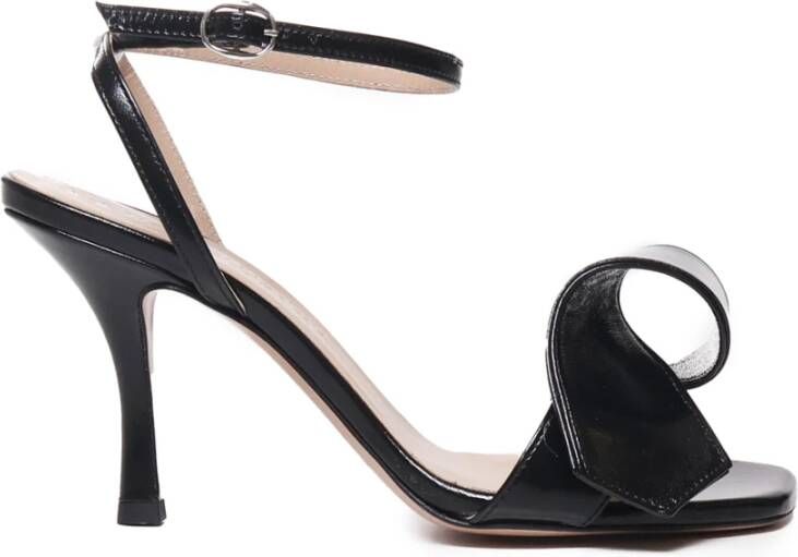 Marc Ellis Zwarte Leren Sandalen met 9 cm Hak Black Dames