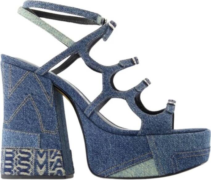 Marc Jacobs Blauwe katoenen hoge hak sandalen