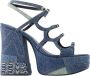 Marc Jacobs Blauwe katoenen hoge hak sandalen - Thumbnail 1