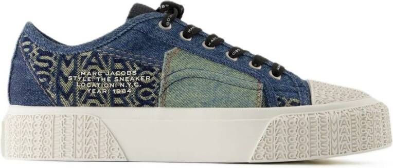 Marc Jacobs Blauwe katoenen sneakers met veters aan de bovenkant