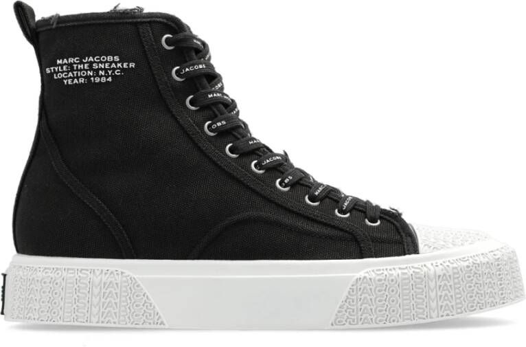 Marc Jacobs Zwarte hoge sneakers van katoenrubber Black Dames