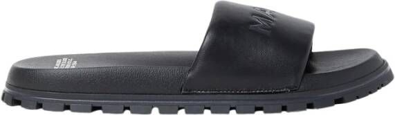 Marc Jacobs The Slide Leren Slippers met Logo Versiering Black Dames