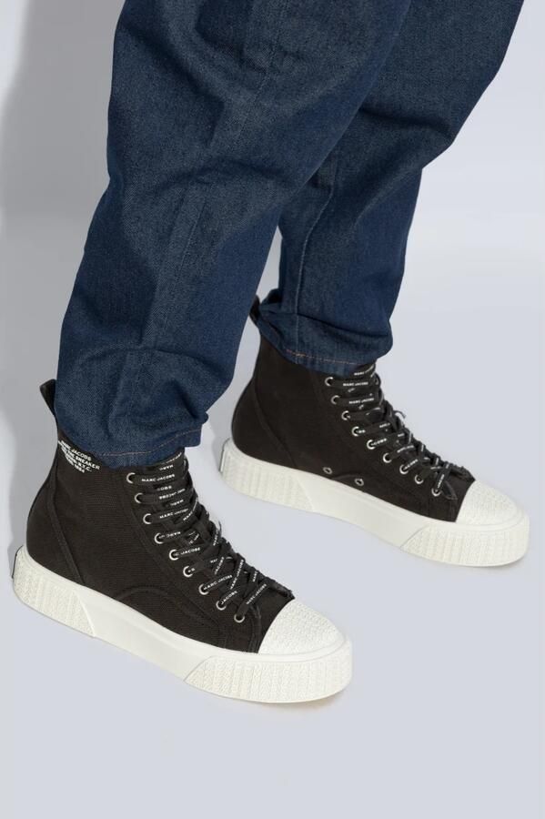 Marc Jacobs Zwarte hoge sneakers van katoenrubber Black Dames