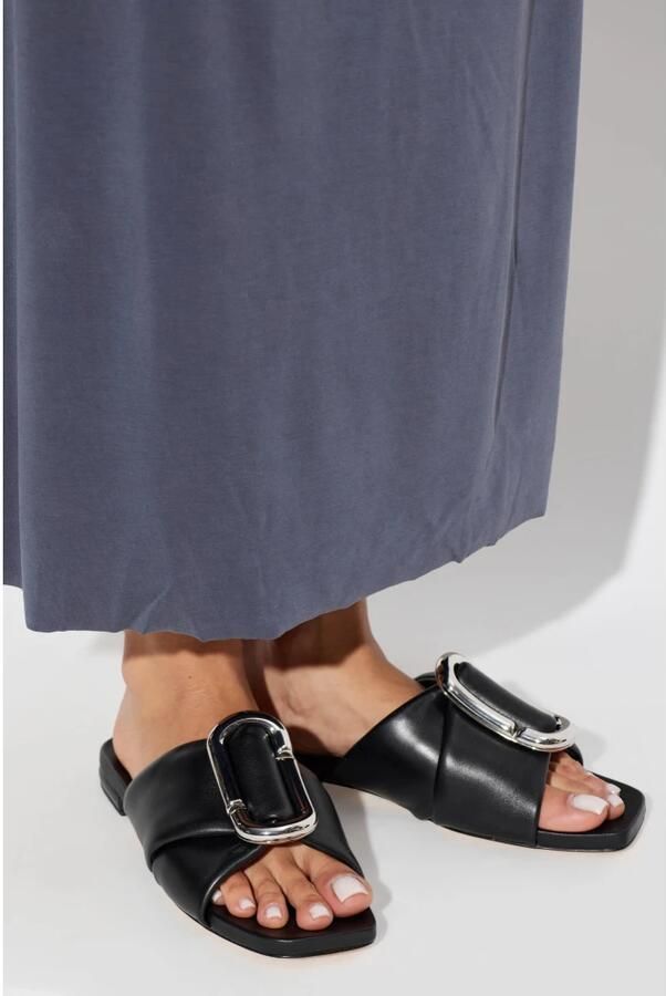 Marc Jacobs Leren slippers met applicatie - Foto 2