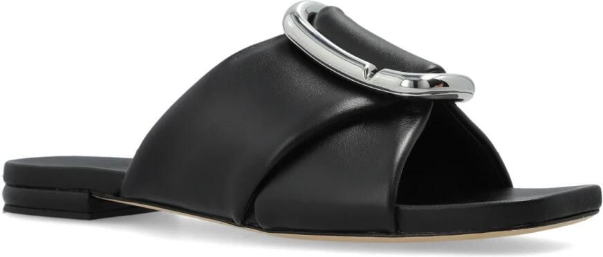 Marc Jacobs Leren slippers met applicatie - Foto 5