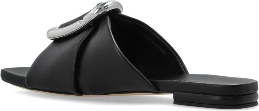 Marc Jacobs Leren slippers met applicatie - Foto 4