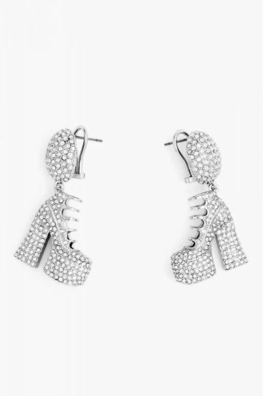 Marc Jacobs Pavé Kiki Boot Oorbellen Zilver Kristal