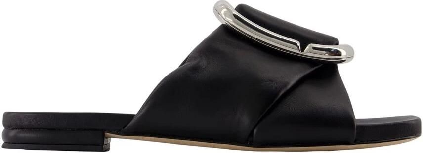 Marc Jacobs Leren slippers met applicatie