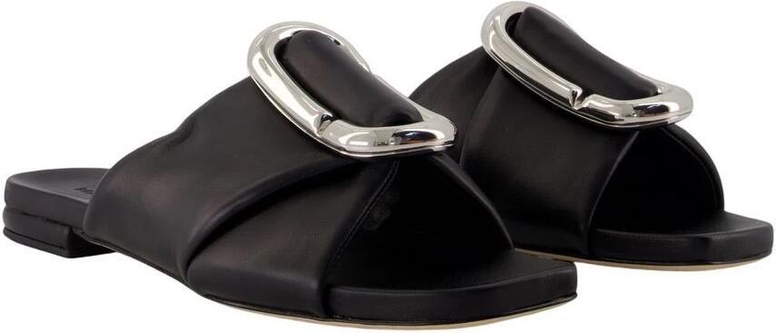 Marc Jacobs Leren slippers met applicatie - Foto 6