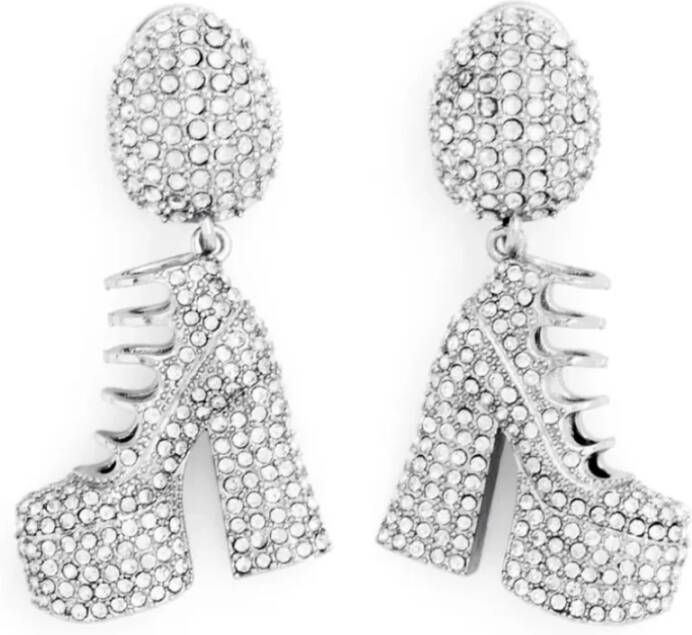 Marc Jacobs Pavé Kiki Boot Oorbellen Zilver Kristal