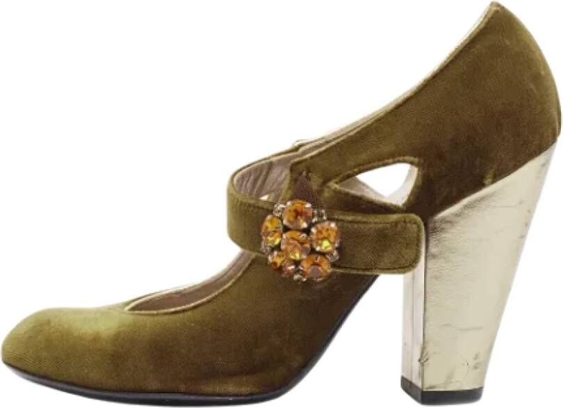 Marc Jacobs Pre-owned Velvet heels Green Dames