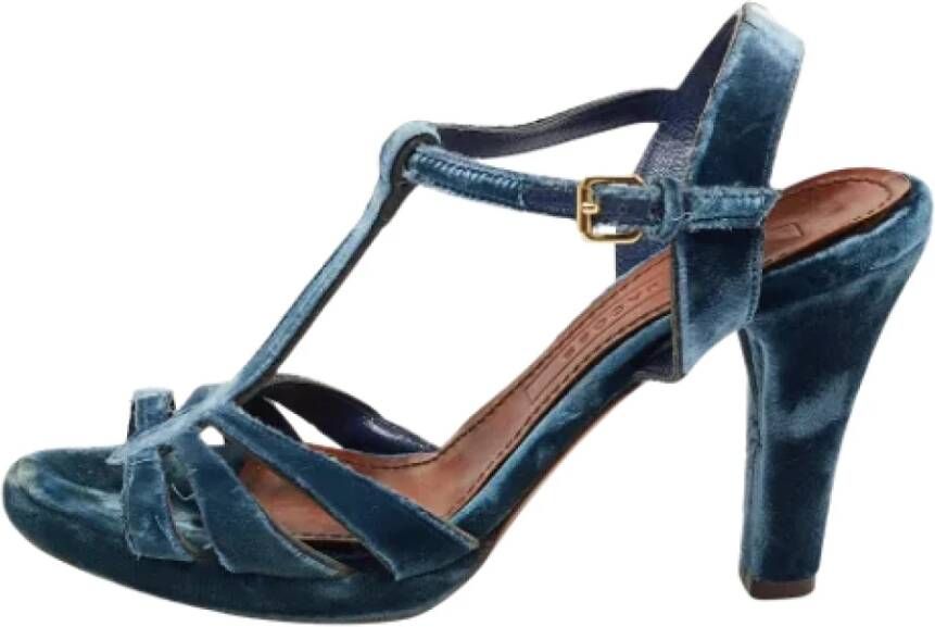 Marc Jacobs Pre-owned Velvet sandals Blue Dames