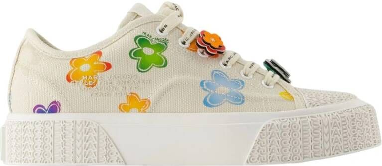 Marc Jacobs Witte Katoenen Sneakers met Bovenste Veters