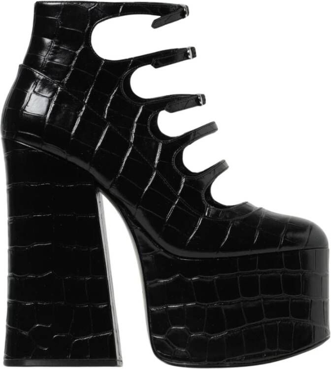 Marc Jacobs Zwarte Croc Leren Gesp Hakken