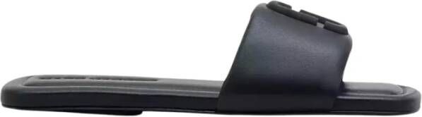 Marc Jacobs Zwarte Leren Sandaal Flip Flops