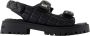 Marc Jacobs Zwarte Leren Sandalen met Messing Details - Thumbnail 1