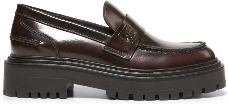 Marc O'Polo Chunky Loafers Geborsteld kalfsleer Red Dames