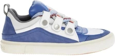 Marcelo Burlon Blauwe Suède Maxi String Sneakers