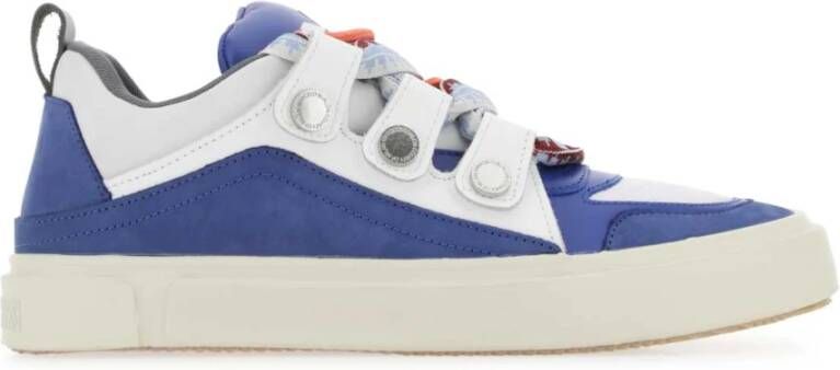 Marcelo Burlon Multicolor Suède en Stof Sneaker Blauw Heren