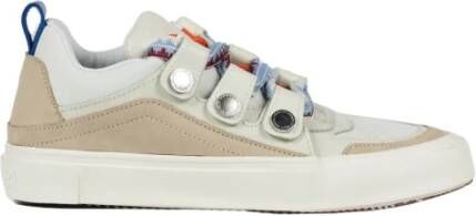 Marcelo Burlon Leren Sneakers met Multikleurige Details Beige Heren