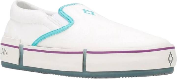 Marcelo Burlon Witte Turquoise Cross Vulcanized Slip-On Sneakers White Dames