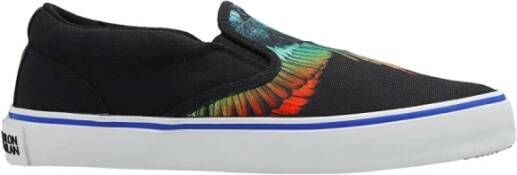 Marcelo Burlon Zwarte Slip-On Sneakers met Multicolor Print Zwart Heren