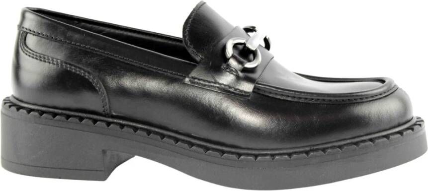 Marco Ferretti Zwarte Leren Loafer Accessoire Black Dames