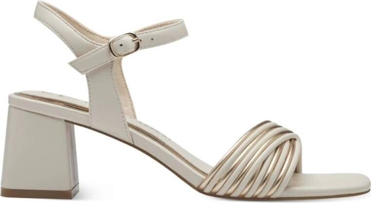 Marco tozzi Beige Platte Sandalen voor Vrouwen Beige Dames