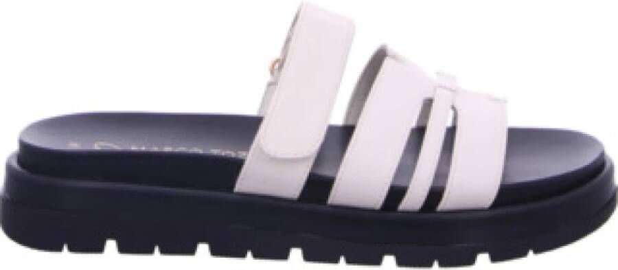 Marco Tozzi Crème Dames Slide Sandalen
