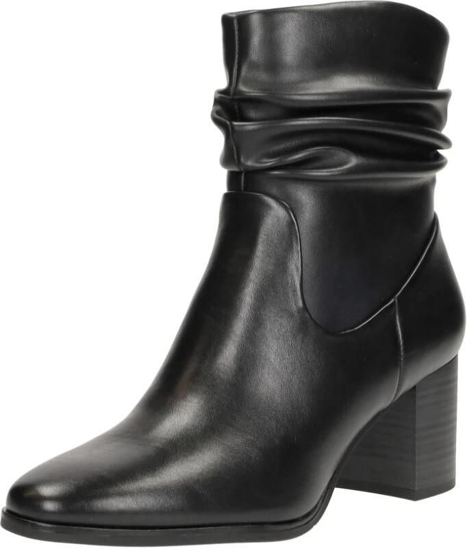 Marco Tozzi Laarsjes ANGIO blokhak business schoen met plooien in slouchy look - Foto 3