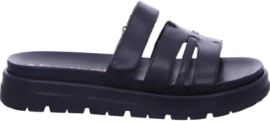 Marco Tozzi Zwarte damesslide sandalen comfortstijl