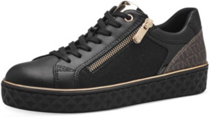 Marco Tozzi Zwarte lage top sneakers voor dames