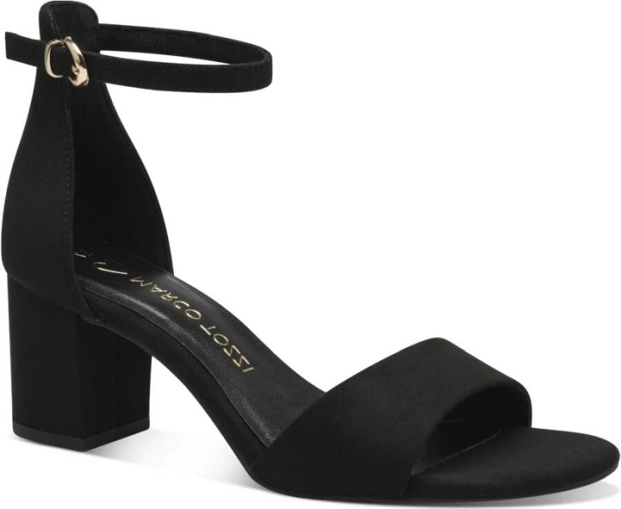 Marco Tozzi Zwarte platte gepompte sandalen voor vrouwen