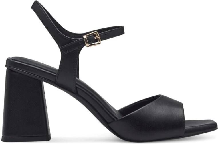 Marco tozzi Zwarte platte sandalen voor vrouwen Black Dames