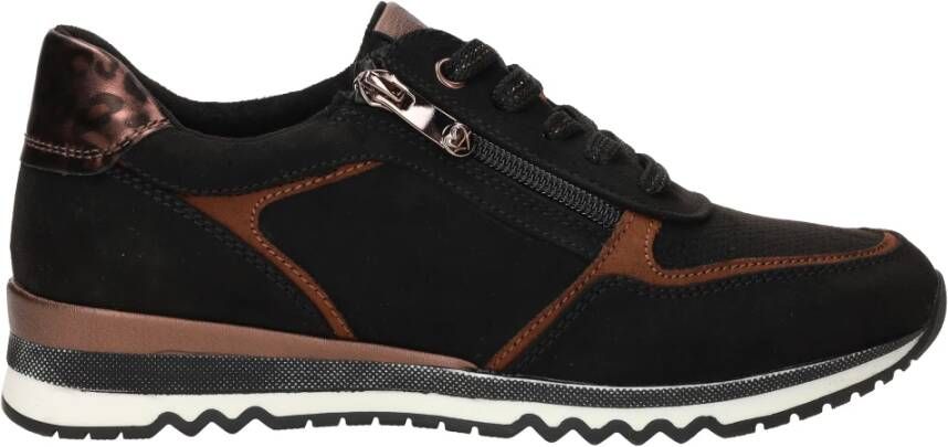 Marco tozzi Zwarte Suède Sneaker met Cognac Details Black Dames - Foto 4