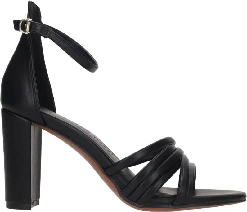 marco tozzi Zwarte Synthetische Sandalette met Enkelband Black Dames