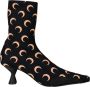 Marine Serre Boots Ankle-Height Pointed Boots With Crescent Heel Deta in zwart - Thumbnail 1