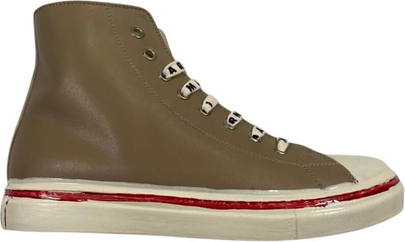 Marni Beige Leren High-Top Kinderschoenen