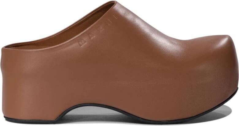 Marni Bruine Loafer Chunky Clog Schoenen