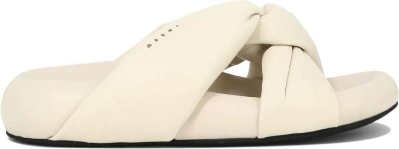 Marni Ivory twisted leather bubble sandal Beige Dames