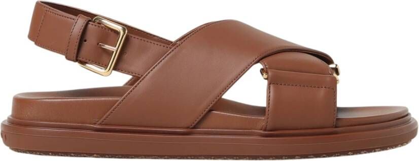 Marni Bruine platte sandalen voor vrouwen Bruin Dames